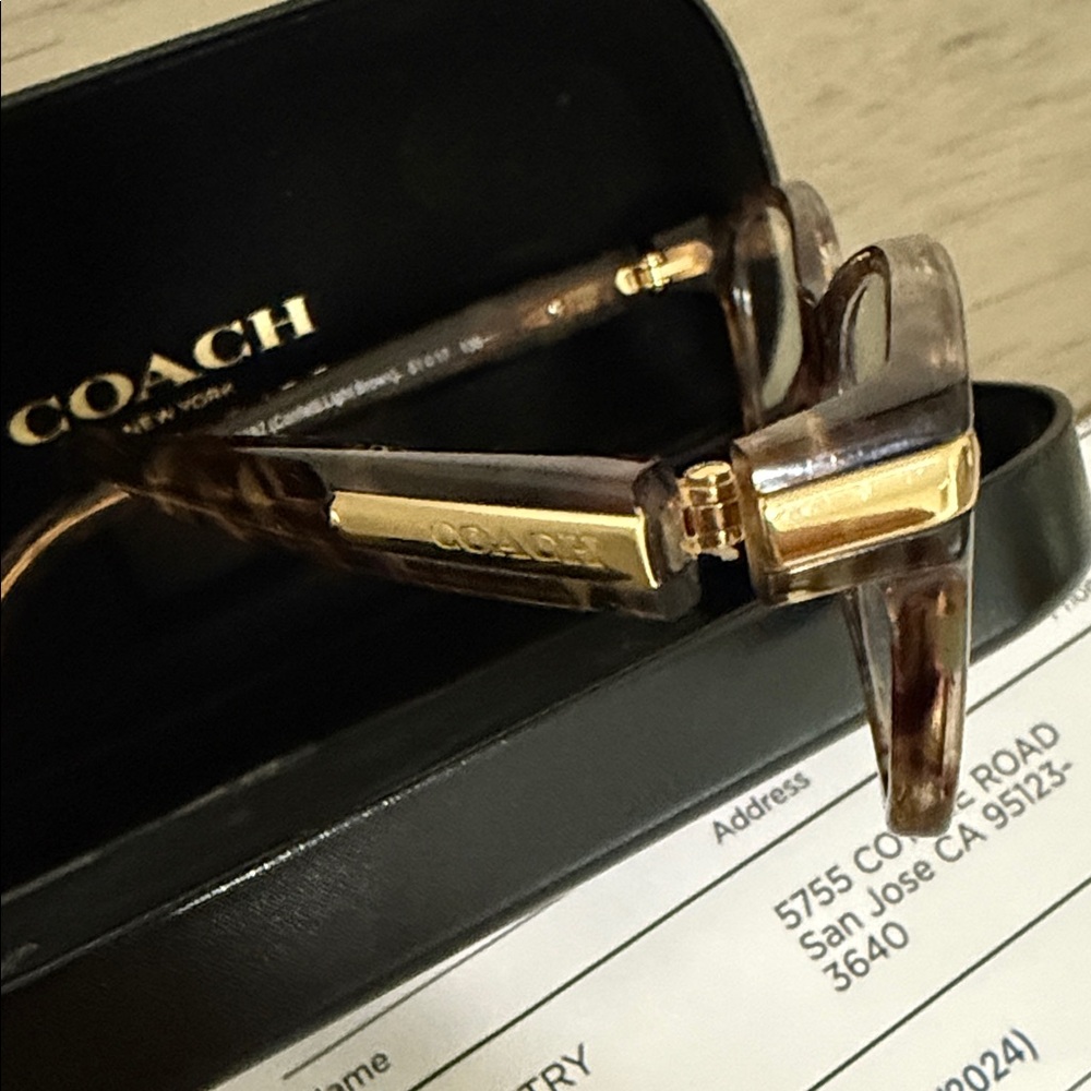 Coach Tortoise Rectangular Eyeglasses with Black … - image 2